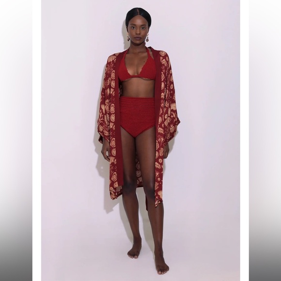 Carolina K Anthropologie Free People Crochet Bikini Set in Burgundy NWT XS - Picture 3 of 7